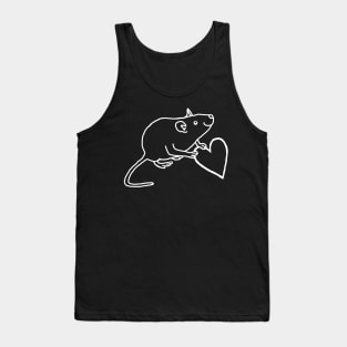 White Line Rat Holds Your Heart Tank Top